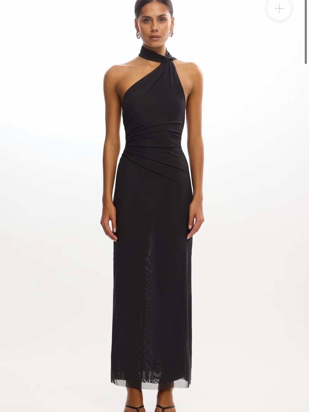 Significant other Avni asymmetric Maxi Dress w Twist Neck Euc size 8 charcoal